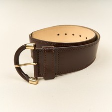 Banana Republic Brown Belt Womens M 30 Italy 2" Wide Leather Wrapped Buckle