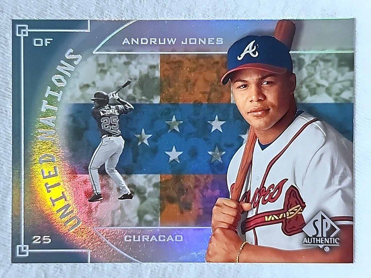 2000 SP Authentic United Nations Andruw Jones #UN8 Atlanta Braves 