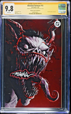 Absolute Batman #15 CGC 9.8 SS Mike Mayhew Signed Sketch Spot Foil 616 Variant