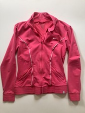 Nike Jacket Womens Medium Pink Dri-FIT Full Zip Tennis Running Track Swoosh