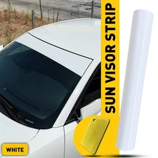 Universal Windshield White Banner Vinyl Decal Strip Sun