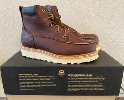 Irish Setter 83605 Ashby Mens 8 EE Wide Soft Toe Walnut 6'' Boot Retail Box