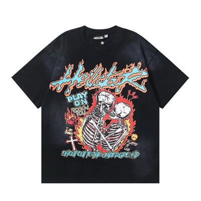 NEW Hell Studios Star skeleton Play on printing tee Men's  Short sleeved T-shirt