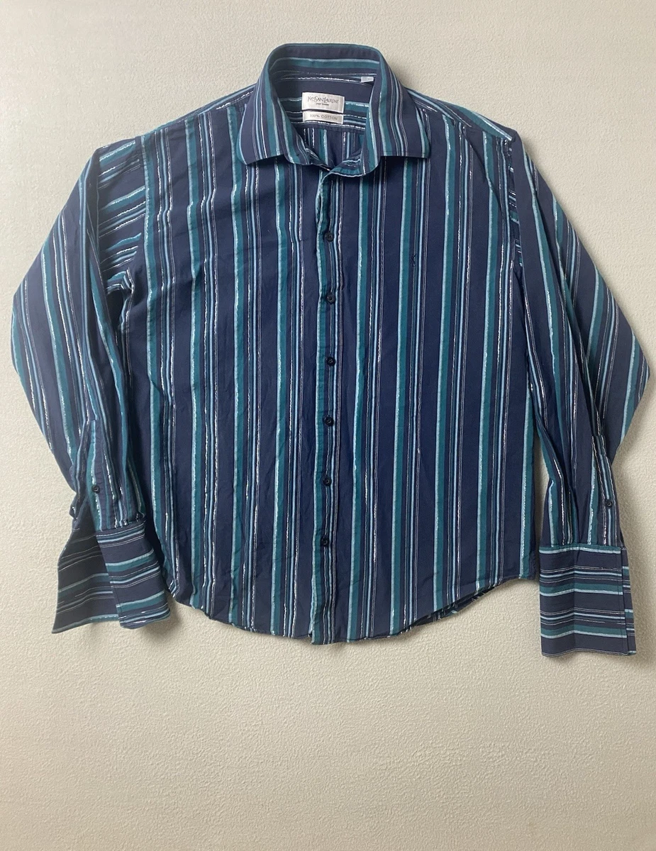 Preços baixos em Saint Laurent Manga Longa 100% algodão, Listrado
