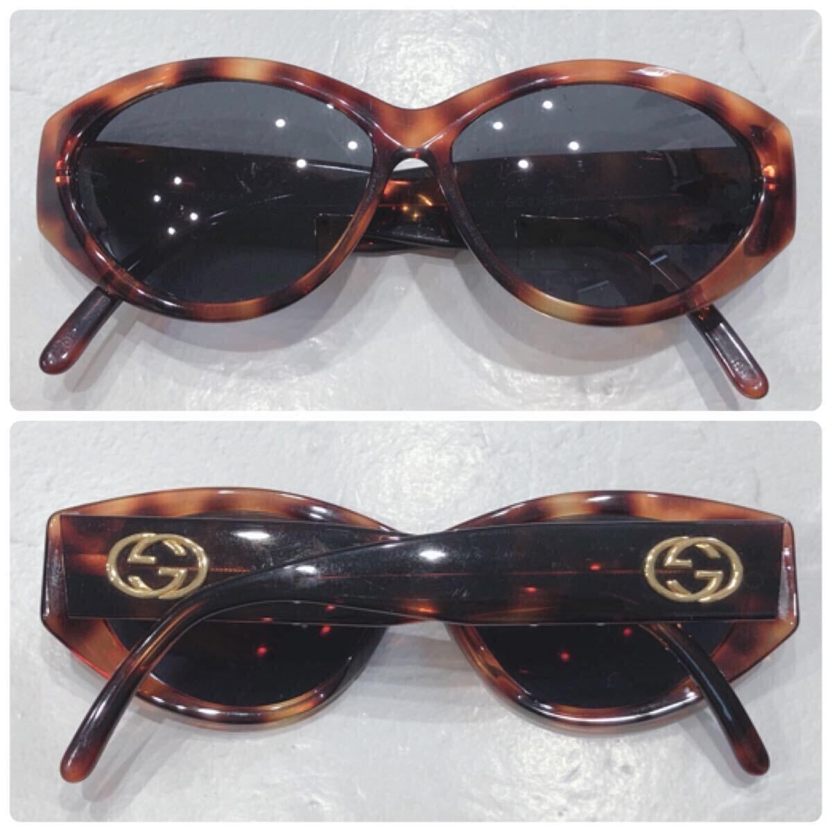 GUCCI GUCCI Sunglasses Eyewear Brown Plastic Tortoise Gold Hardware Colored Lens thumbnail 2