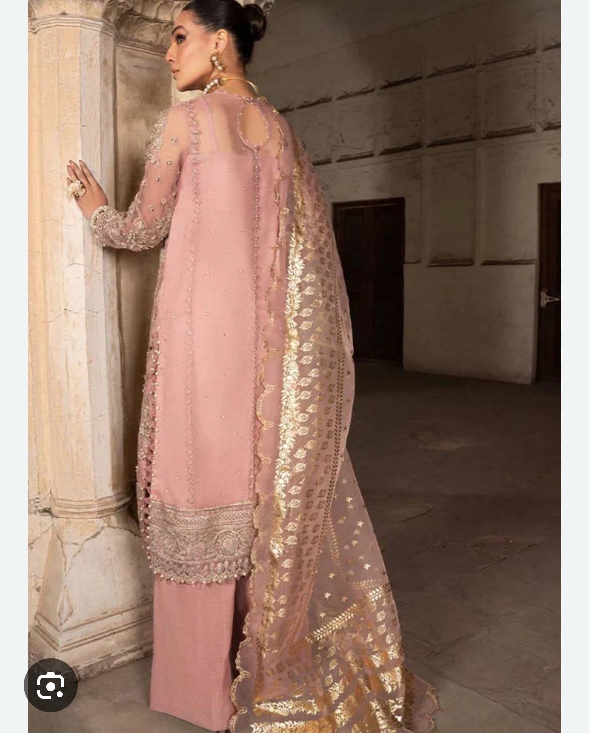Pakistani Designer Original Party Wedding Dress SMALL | Readymade - Meeral image 2