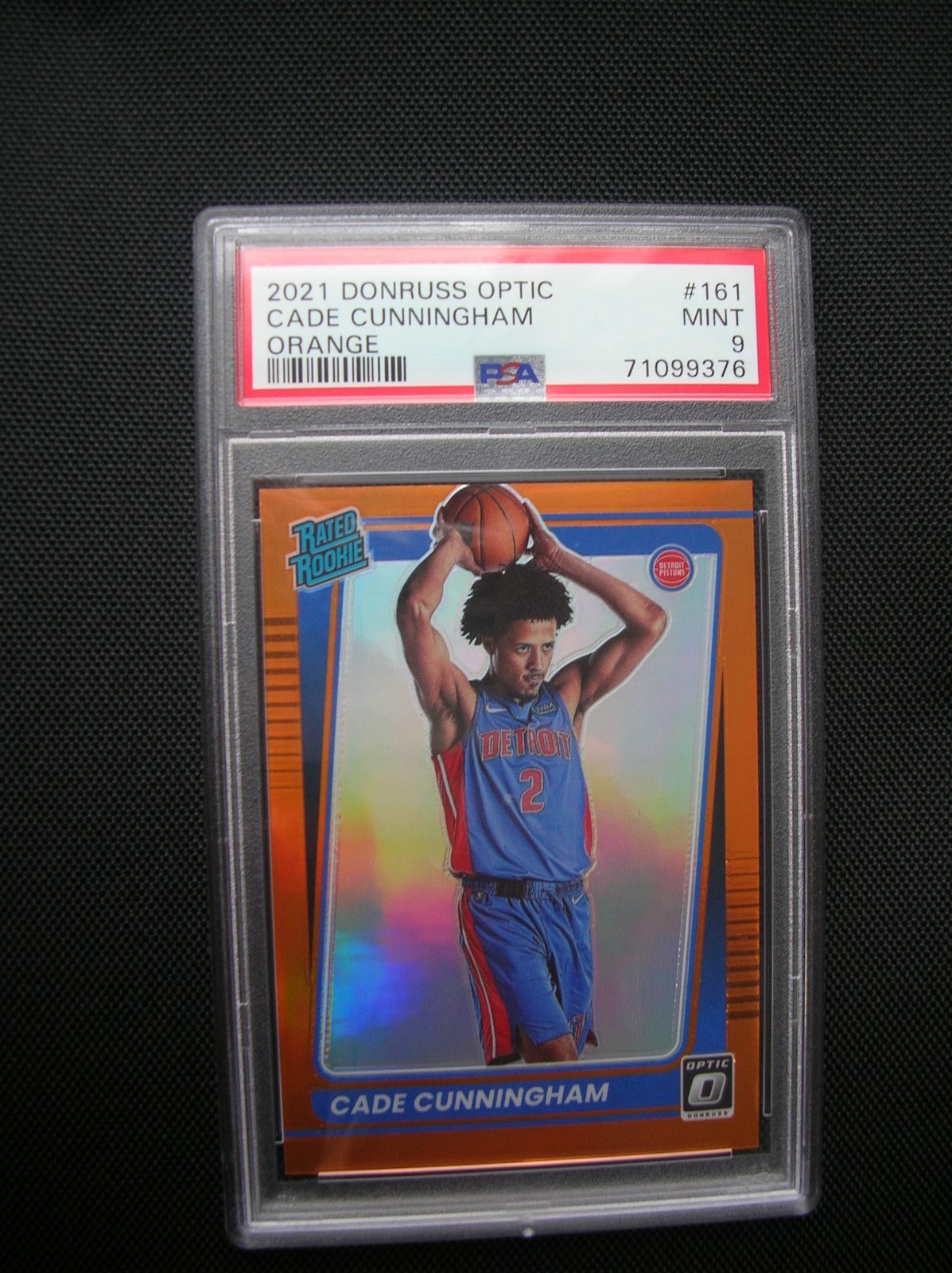 2021-22 Panini Donruss Optic Rookie Cade Cunningham #161 Orange Prizm /199 PSA 9
