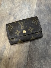 Vintage Louis Vuitton Monogram Leather Key/card Holder With 6 Brass Key Clips