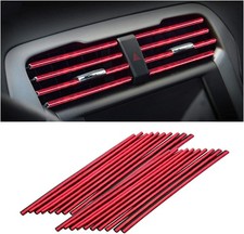 20PCS Car AC Vent Trim Strips, Ice Red, Universal Bendable Waterproof Decor