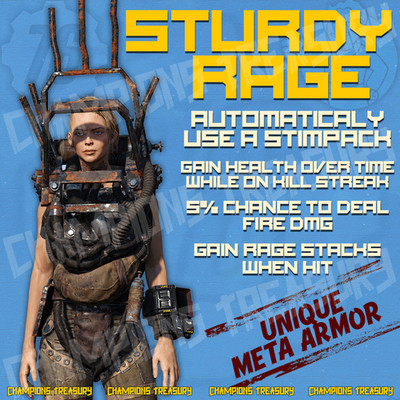 FALLOUT 76 [PC] STURDY RAGE ARMOR CHEST +ANY 4 LEGENDARY MODS [UNIQUE]