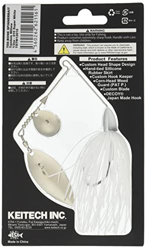 NEW Keitech T-Bone Spinnerbait Tandem Willow TW 3/8oz #010 Super White - Image 2
