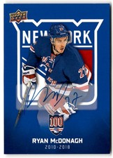 Ryan McDonagh 2025-26 UD New York Rangers Centennial Blue Auto #76