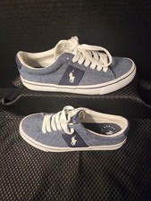Polo Ralph Lauren Sneakers Sayer Boys Shoes Size 6 Blue Canvas