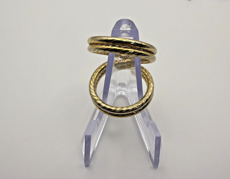 Vintage Modernist Gold Tone Split Open Coil With Bag Of Random Single Earrings.