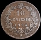 1893 Italy, Umberto I, 10 Centesimi Rome, Copper — photo 2