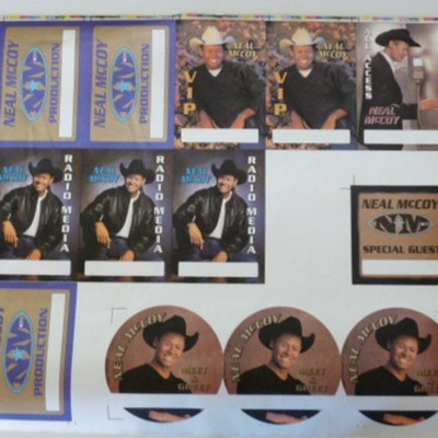 Neal McCoy 13 Uncut Assorted Backstage Tour Concert Passes