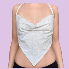 White eyelet corset top with