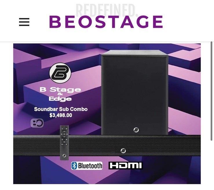 Beostage B Stage & Edge 7.1 Soundbar Bluetooth HDMI Wireless Remote Black