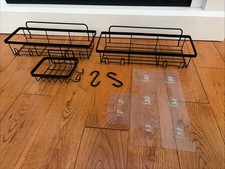 2 Wall Mounted Shower Shelves and 1 Soap Dish with Hooks And Adhesive