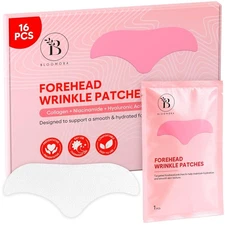 Bloomora Forehead Wrinkle Patches, Hyaluronic Acid, Peptides & Collagen (16pcs)