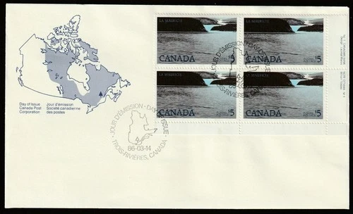 Canada #1084, La Maurice National Park, LR PB Official First Day Cover, FDC 1986