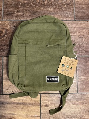 Terra Thread Green Backpack Earth Bag 100% Organic Cotton NWT Sideshow Inc Heavy