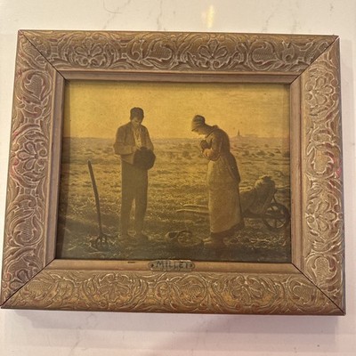 Jean-Francois Millet The Angelus Framed Lithograph Vintage Art