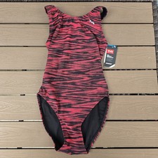 TYR Women's Durafast Elite Fizzy Red Maxfit One Piece Women Swim Sz 30 New