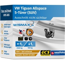 ANHÄNGERKUPPLUNG für VW Tiguan Allspace 17-23 starr WESTFALIA +7pol E-Satz ABE