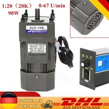 20K 1Phase Getriebemotor Elektromotor 90W 220V mit Drehzahlregler Regelbar Speed