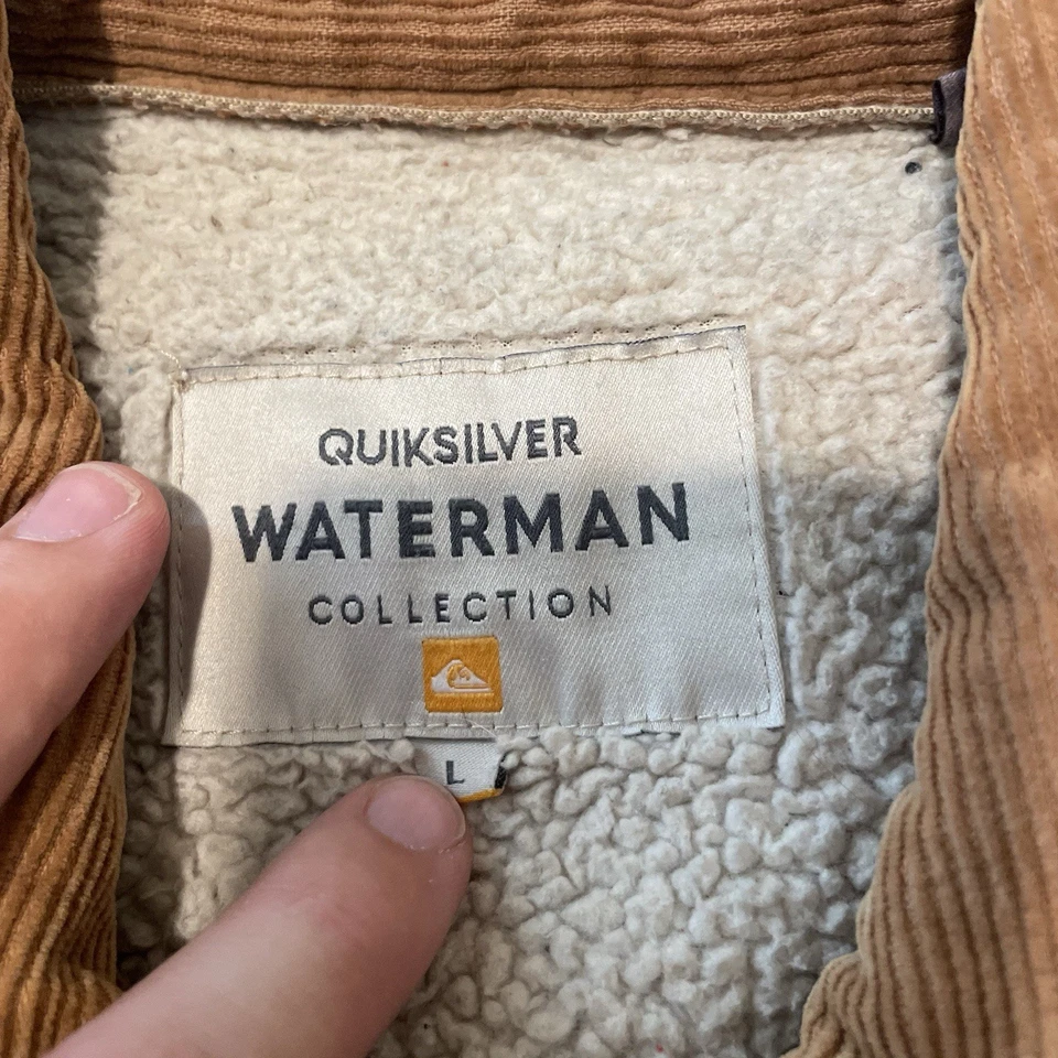 Chaqueta de pana forrada de lana Quicksilver Waterman Collection grande para hombre Foto 2 de 4