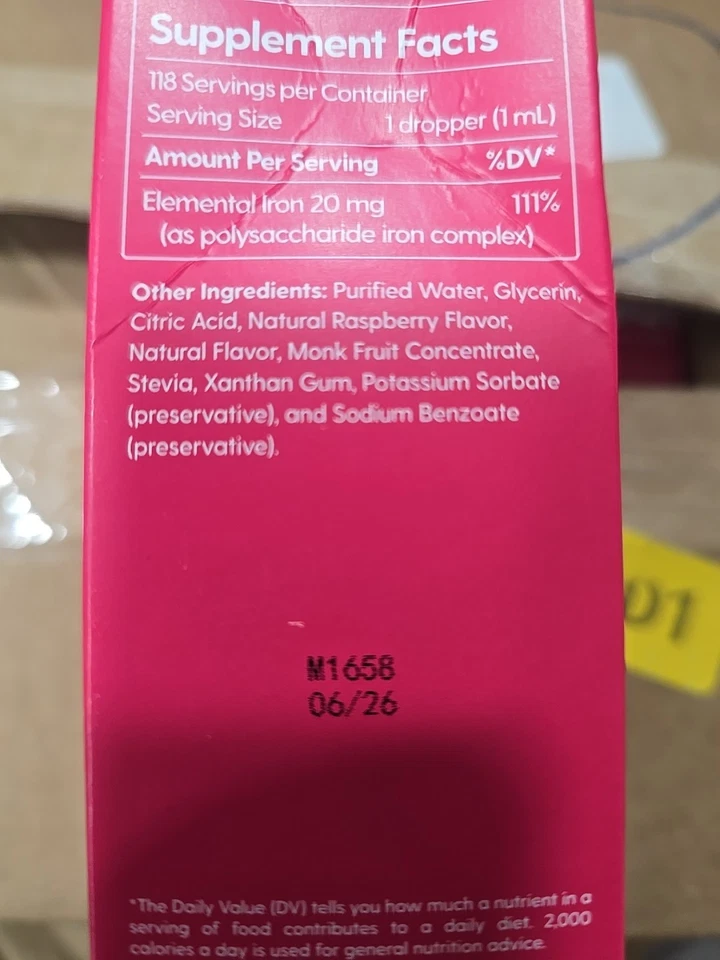 Gotas de hierro para mujer de apoyo diario, 20 mg de complejo de hierro polisacárido... Foto 2 de 4