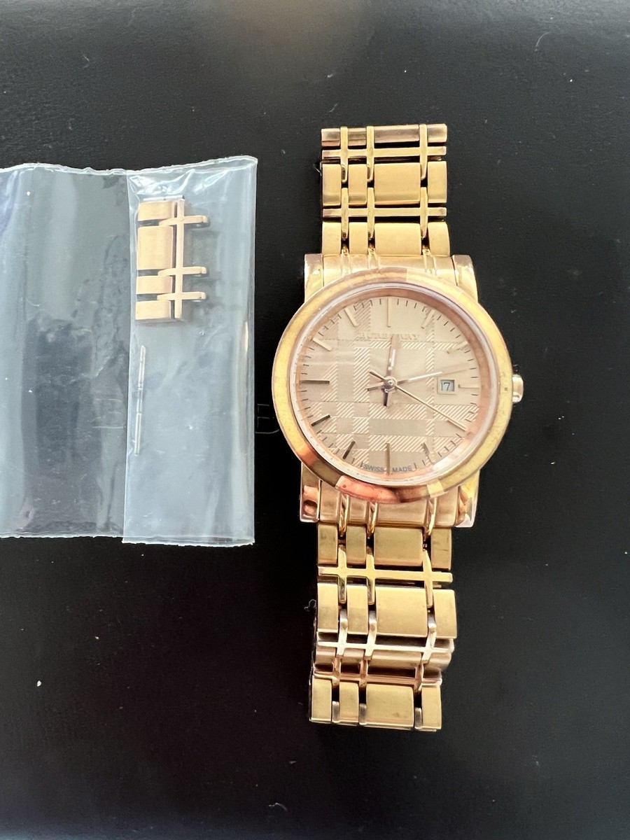 Burberry Watch Rose Gold Plaid Tone BU1866 | eBay