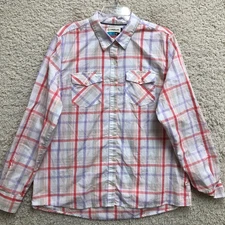 Magellan Top Shirt 2XL Adult Pink Mag Wick Plaid Button Up Fishing Outdoor Women