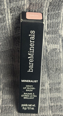 bareMinerals Dewy Lip Gloss-Balm Dream NWB Full size 3 grams Metal Casing