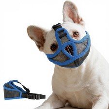 Short Snout Dog Muzzle French Bulldog Pug Mesh Breathable Anti Barking