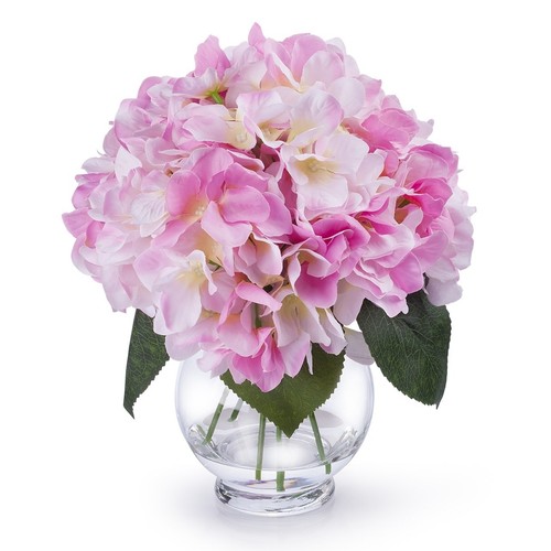 Enova Home Artificial Silk Hydrangea Fake Flowers Pink N/A