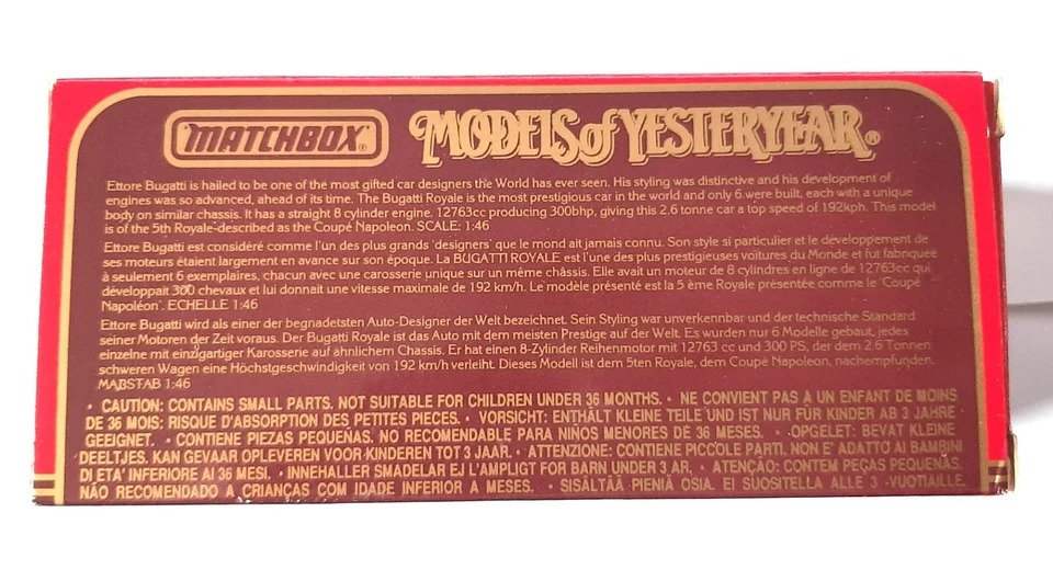 Matchbox Models of Yesteryear Y-45 1930 Bugatti Royale sc.1:46 - Immagine 3 di 4