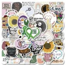 50 Piece Assorted Mental Health Awareness Sticker Decals