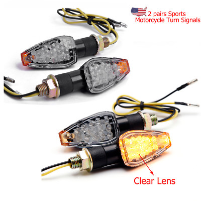 4XMotorcycle LED Turn Signals Blinker Amber Light FOR HONDA DUAL SPORT DIRT BIKE