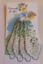 Beautiful New Delicate Blue Daisy Handkerchief Gift Card - All Occasion 
