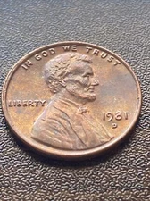 1981 D Penny Error Variety Lincoln Memorial D/D Filled “D” Actual Coin TK4288*