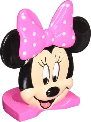 Disney Minnie Mouse Toothbrush Holder with Dotted Bow, Wipe Clean