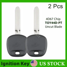 2 Replacement Uncut Ignition Car Key 4D67 Transponder Chip TOY44D-PT for Toyota