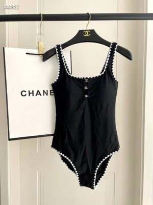 【CHANEL】SwimSuit 水着 38 BLACK Chanel Swimwear Swimsuit Black #38 – AMORE Vintage Tokyo