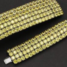 4 Row or 6 Row Bling Tennis Bracelet Chain Stainless Steel ANTI TARNISH for Men