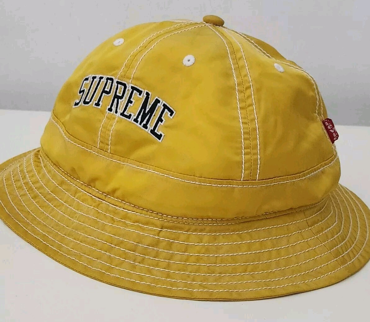 FW19 Supreme x LEVI'S Nylon Bell Hat crusher Yellow bucket M
