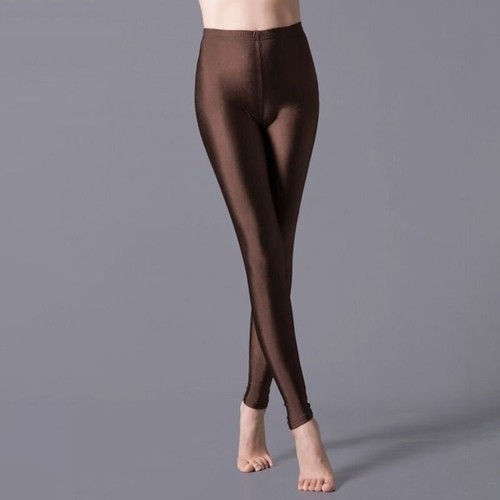 Ladies Shiny High Gloss High Elastic Leggings Pencil Pants Casual Long Leggings - Picture 14 of 36