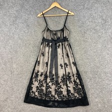 Portmans Womens Dress Size XS Black Mesh Lace Floral Sleeveless 15806