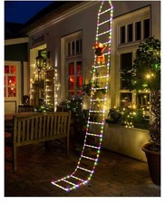 10ft Christmas Decorative Ladder Lights with Santa Claus Multi Colored Outdoor